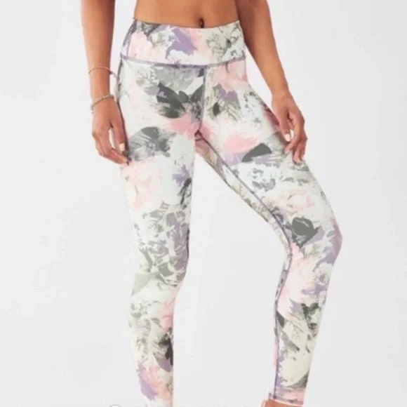 Fabletics, Pants & Jumpsuits, Fabletics Floral Full Length Legging Medium  New